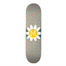 Rétro motif de rose et de menthe ; Marguerite Plateaux De Planche À Roulettes