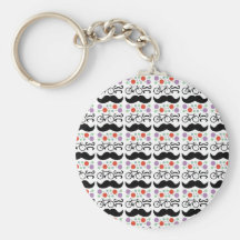 Rétro motif de vélo de moustache porte-clé