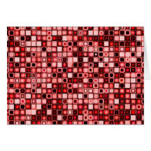 Rétro motif génial rouge, blanc et noir de tuiles carte de vœux