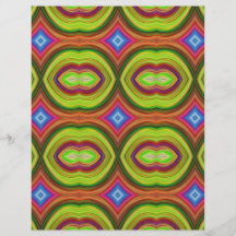 Rétro motif génial. Vert, orange et multi Prospectus En Couleur