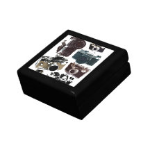 Rétro motif grunge vintage d'appareils-photo coffrets cadeaux