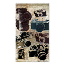 Rétro motif grunge vintage d'appareils-photo cartes de visite personnelles