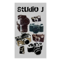 Rétro motif grunge vintage d'appareils-photo cartes de visite personnelles