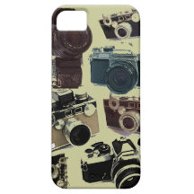 Rétro motif grunge vintage d'appareils-photo étui iPhone 5