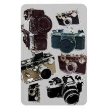 Rétro motif grunge vintage d'appareils-photo magnets souples