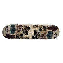Rétro motif grunge vintage d'appareils-photo skateboards personnalisés