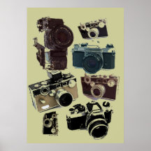 Rétro motif grunge vintage d'appareils-photo posters