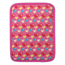 Rétro motif multi de coeurs de bulle de rose d'arc housses iPad