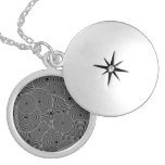 Rétro motif noir et blanc de cercles pendentif personnalisé