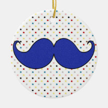 Rétro moustache bleue de moustache décorations de noël