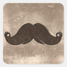 Rétro moustache de guidon stickers carrés