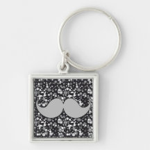 Rétro moustache de moustache porte-clef