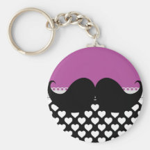 Rétro moustache noire géniale de guidon porte-clefs