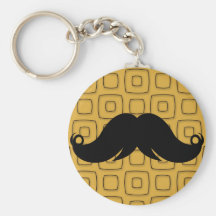 Rétro moustache noire porte-clé