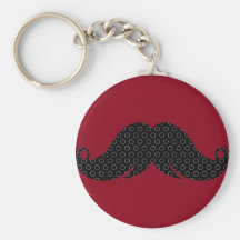 Rétro moustache noire Stache de moustache Porte-clef