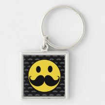 Rétro moustache souriante géniale de moustache porte-clé