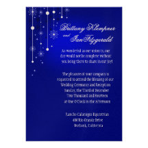 Rétro Noël ornemente épouser le bleu métallique Cartons D'invitation