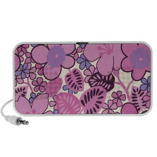 Rétro nouveau haut-parleur floral rose de Portable