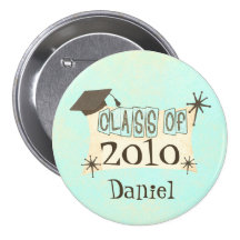 Rétro obtention du diplôme du style du garçon nomm badges