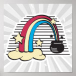 rétro or d'arc-en-ciel et de pot o affiches