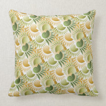 Rétro or élégant d'art déco et tropical vert oreiller
