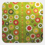 Rétro papier peint mignon vintage de flower power autocollants