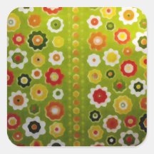 Rétro papier peint mignon vintage de flower power autocollants