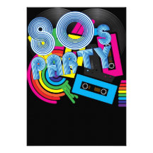 Rétro partie 80 invitation personnalisable