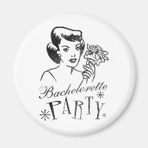 Rétro partie de Bachelorette Magnets Pour Réfrigérateur