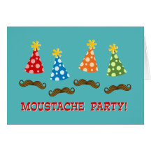 Rétro partie de moustache cartes de vœux