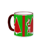 Rétro Pin de Noël vers le haut de tasse de café de