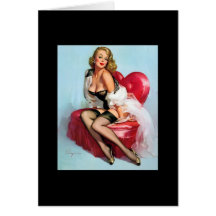 Rétro Pin de pin-up vintage de Gil Elvgren d'art v Cartes De Vœux