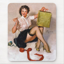 Rétro Pin de pin-up vintage de Gil Elvgren d'art v Tapis De Souris