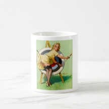Rétro Pin de pin-up vintage de Gil Elvgren d'art v Tasse À Café