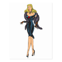 Rétro pin-up blond de fille magnifique vintage de  carte postale