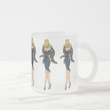 Rétro pin-up blond de fille magnifique vintage de  tasse