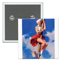 Rétro Pin vintage de Gil Elvgren vers le haut de f Pin's