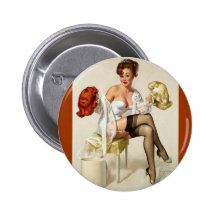 Rétro Pin vintage de Gil Elvgren vers le haut de f Badges