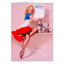 Rétro Pin vintage de Gil Elvgren vers le haut de f Carte