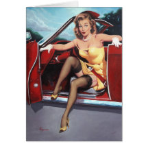 Rétro Pin vintage de Gil Elvgren vers le haut de f Cartes De Vœux