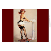 Rétro Pin vintage de Gil Elvgren vers le haut de f Cartes De Vœux