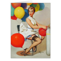 Rétro Pin vintage de Gil Elvgren vers le haut de f Cartes De Vœux