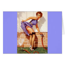 Rétro Pin vintage de Gil Elvgren vers le haut de f Carte