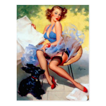 Rétro Pin vintage de Gil Elvgren vers le haut de f Carte Postale