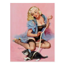 Rétro Pin vintage de Gil Elvgren vers le haut de f Cartes Postales