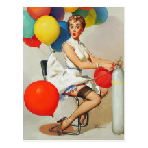 Rétro Pin vintage de Gil Elvgren vers le haut de f Cartes Postales