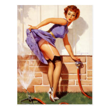 Rétro Pin vintage de Gil Elvgren vers le haut de f Carte Postale