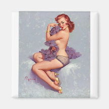 Rétro Pin vintage de Gil Elvgren vers le haut de f Aimants Pour Réfrigérateur