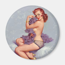 Rétro Pin vintage de Gil Elvgren vers le haut de f Aimant