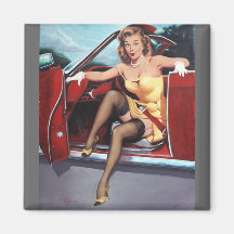 Rétro Pin vintage de Gil Elvgren vers le haut de f Aimant